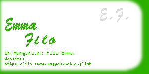 emma filo business card